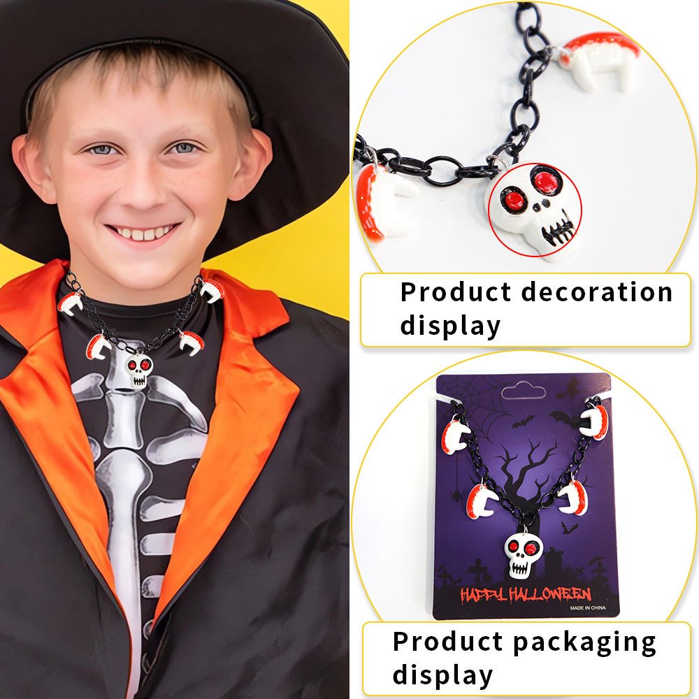New style Halloween pumpkin ghost necklace, decoration supplies for Halloween masquerade balls, pendant jewelry