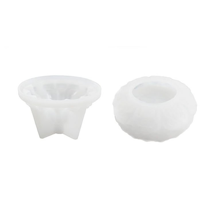 YS Crystal Lotus Mirror Candle Holder Mold Candlestick Silicone Mould DIY Casting Crafts Cement Home Decorations Plaster Tools