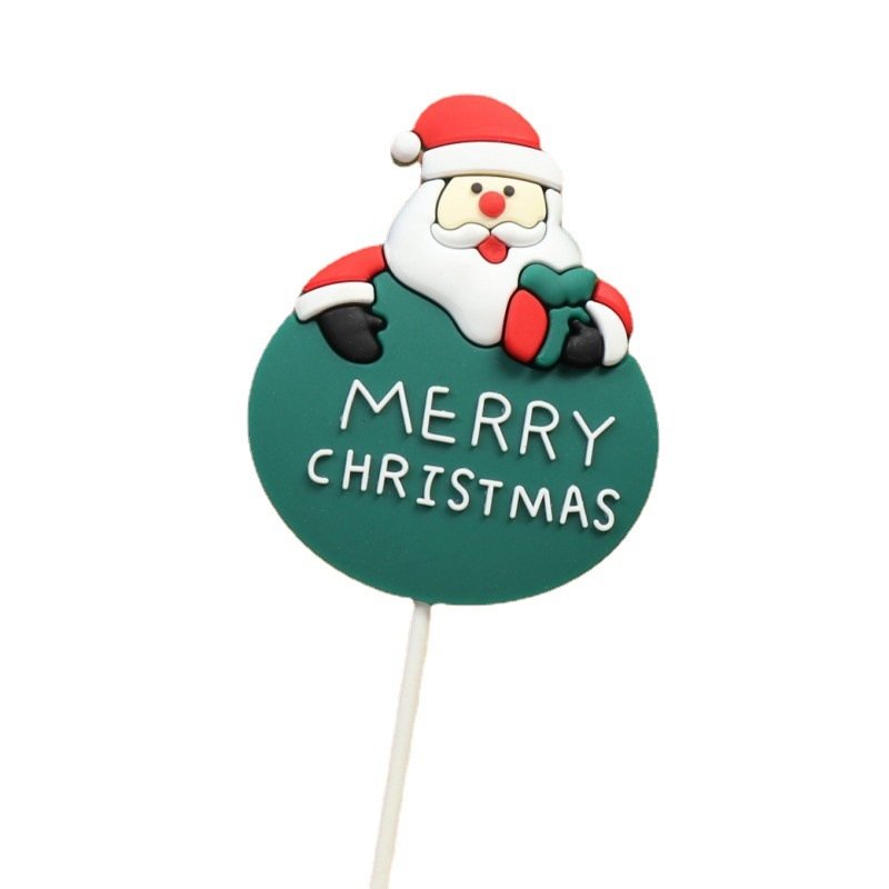 Christmas Wreath Holly Tree Gift Box Cake Topper Festival Cake Decoration Baking Accessory X-mas Cake Decorating Supplies
