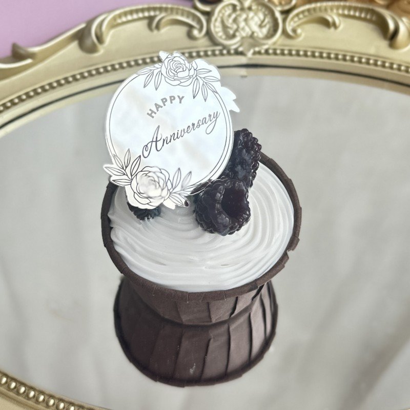 Ins style Flowers Happy Birthday acrylic cake topper happy anniversary cake topper decoration cake decorating supplies