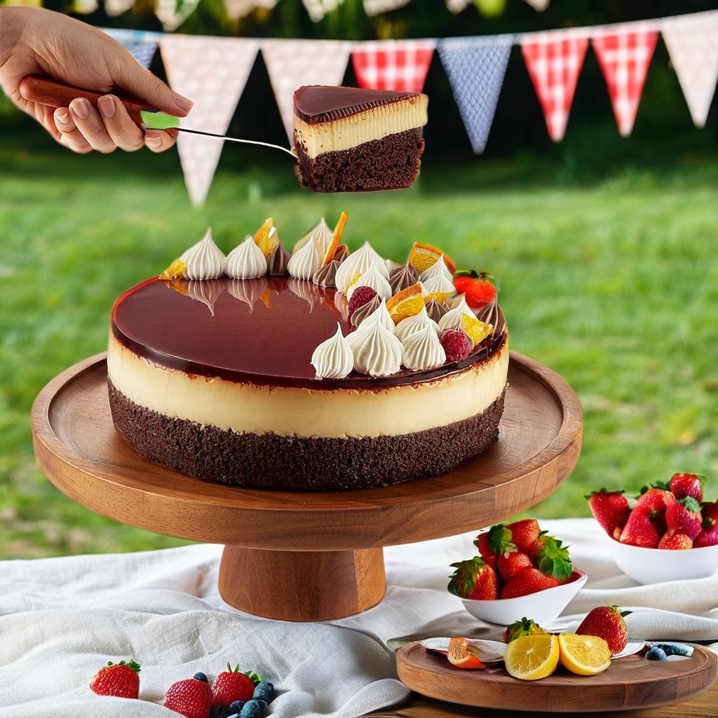 11-Inch Wooden Cake Stand Wood Cake Stands for Decorations Pastries Cupcakes Cake Decorating Supplies