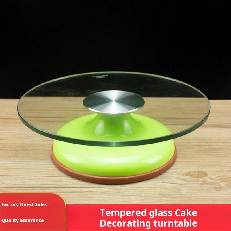 Cake Decorating Supplies Pastries Cupcake Display Rotary Table Revolving Cake Stand Rotating Plate Baking Glass Cake Turntable