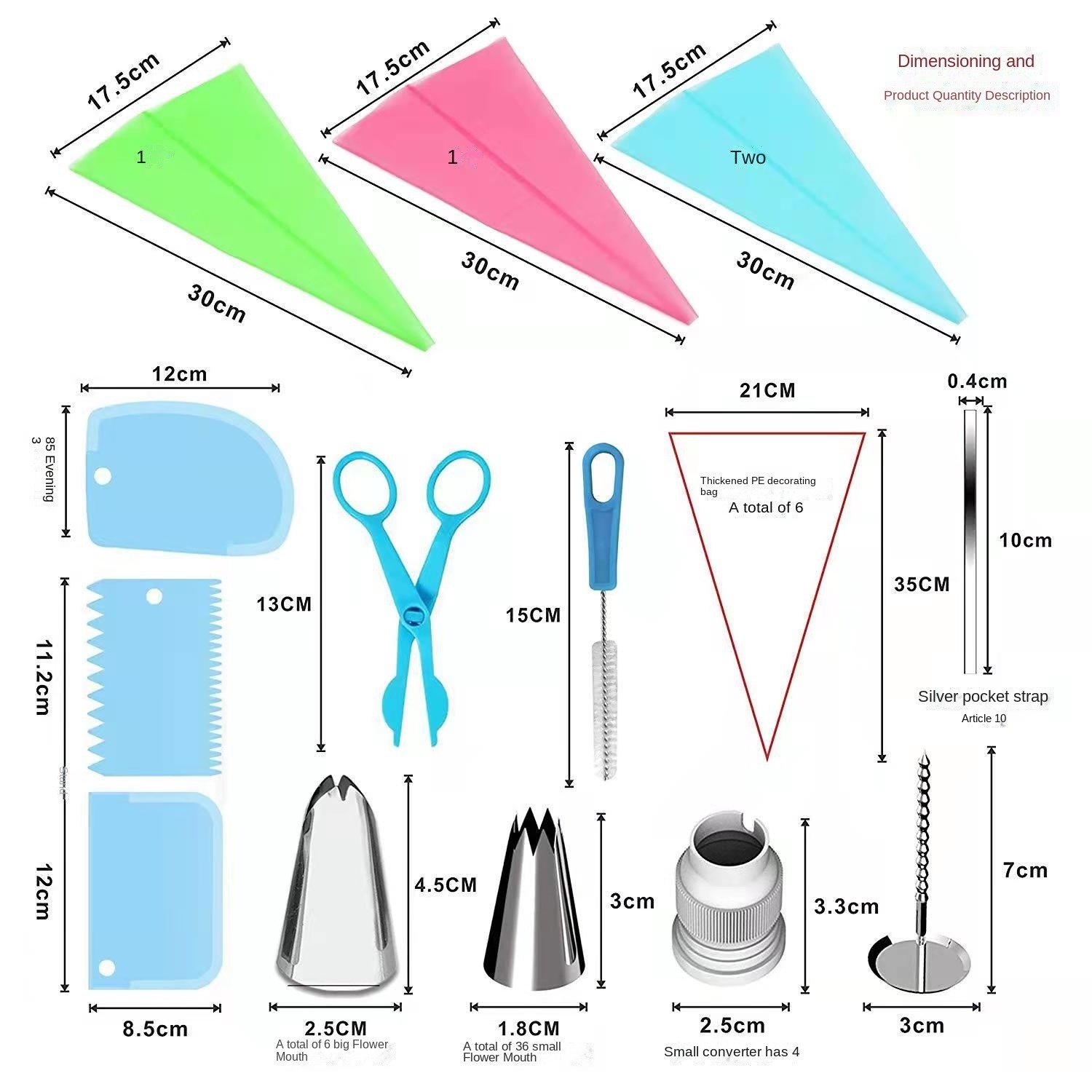 430 Seamless Russian 72pcs/set Nozzle Baking & Pastry Tools Kit Supplies Goods Accessories Molds for Kitchen Cake Decoration