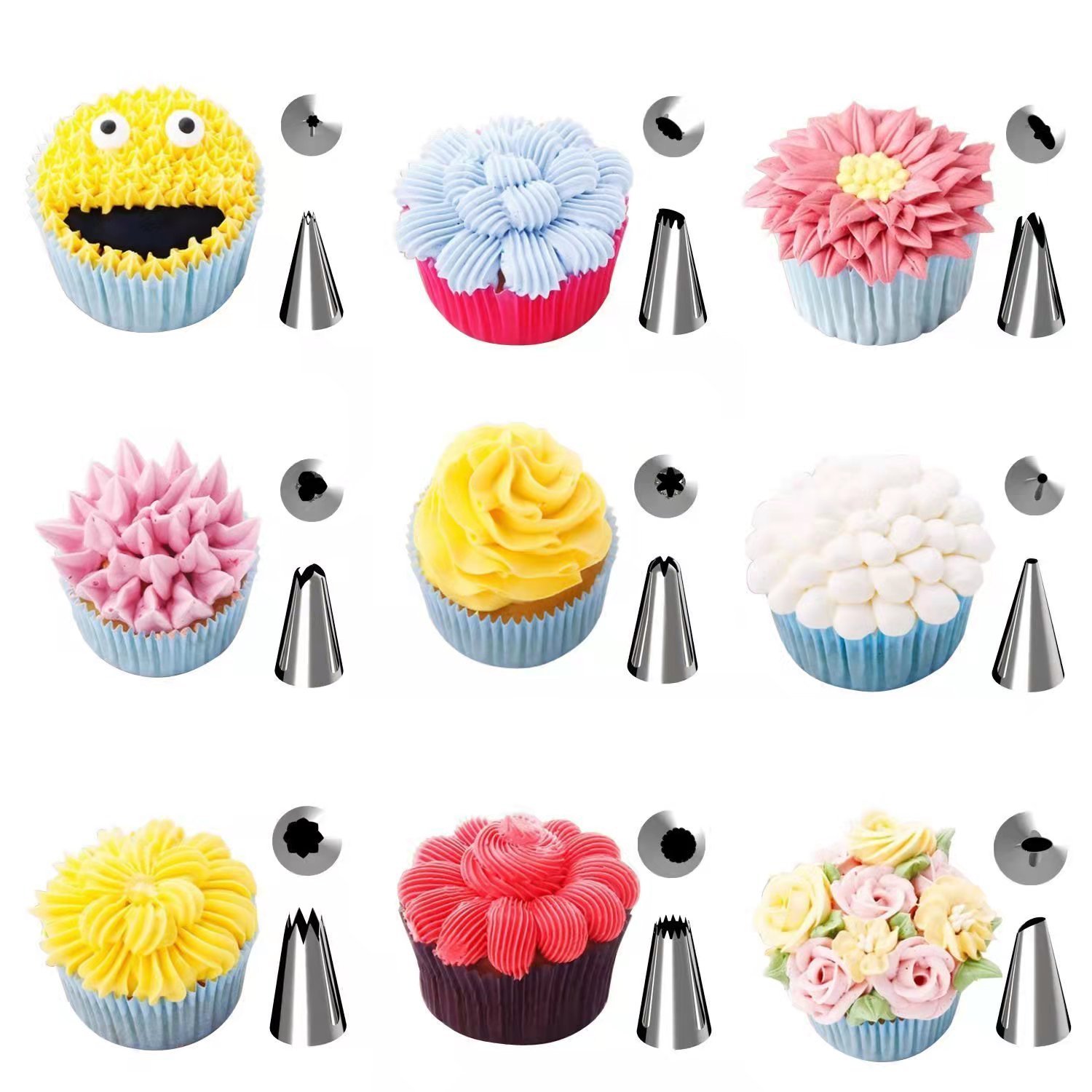 430 Seamless Russian 72pcs/set Nozzle Baking & Pastry Tools Kit Supplies Goods Accessories Molds for Kitchen Cake Decoration