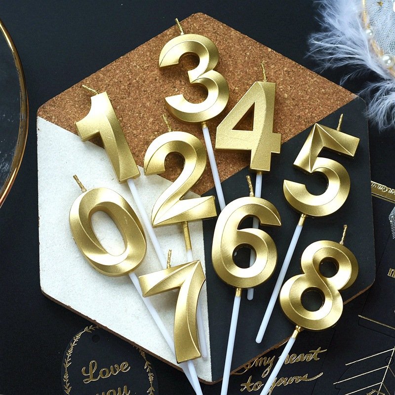 Colorful Happy Creative Birthday Number Sparkler Candle Cake Decoration Supplies Wedding Party Paraffin Wax Lucky Candles
