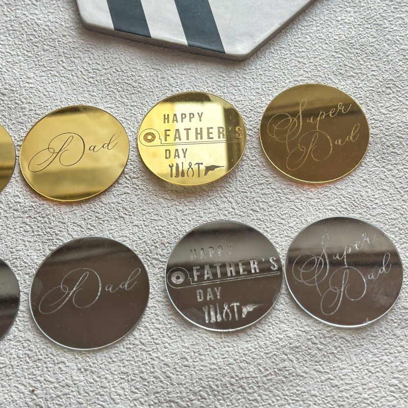 Disc marking Father's Day acrylic cake topper cake decorations Father's Day dessert table layout toppers for cakes
