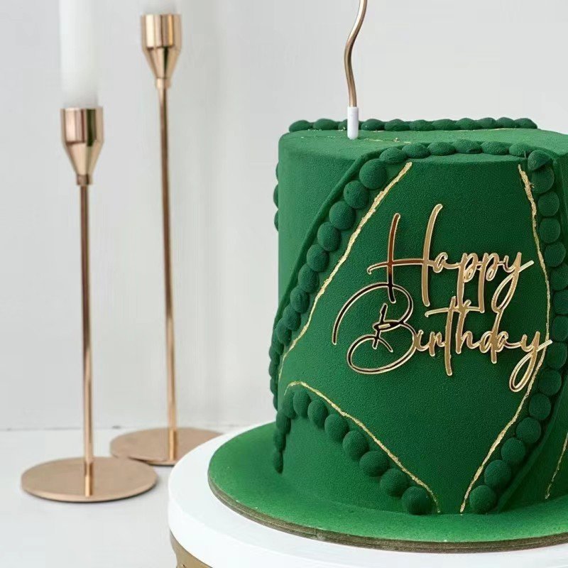 New arrival Happy Birthday Acrylic Cake topper Birthday Cake Side Acrylic Decoration Cake Decor Supplies