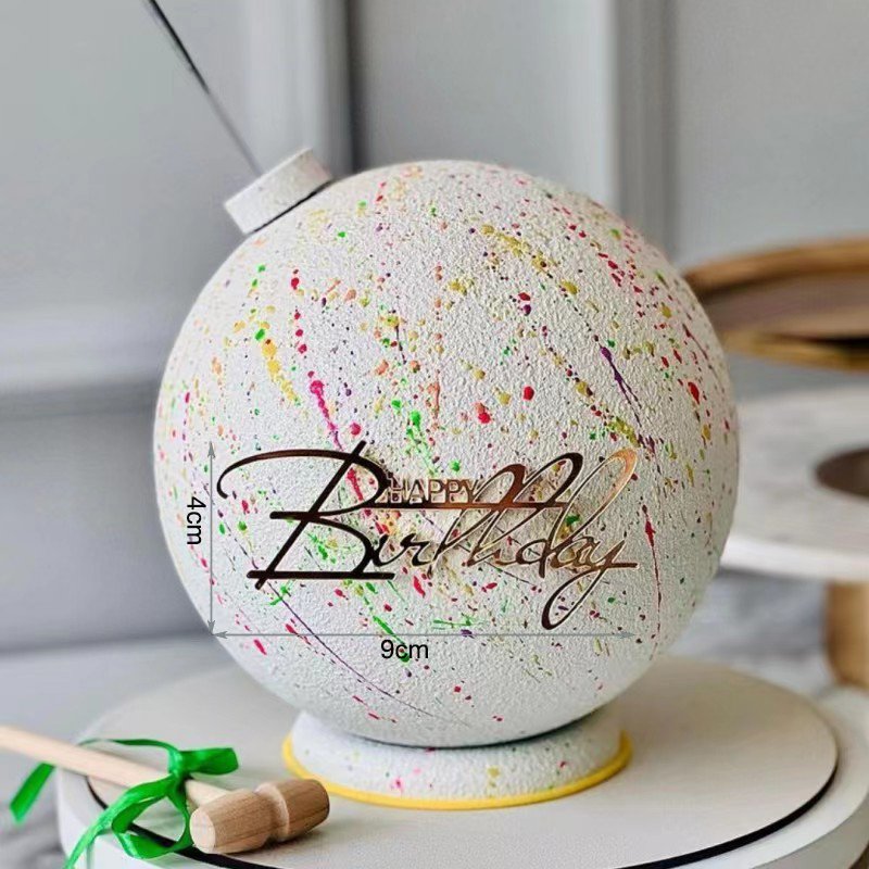 New arrival Happy Birthday Acrylic Cake topper Birthday Cake Side Acrylic Decoration Cake Decor Supplies