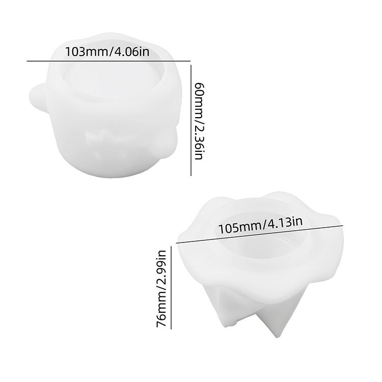 YS Cute Ghost Storage Box Silicone Mold Resin Jar Molds with Lid Halloween Candle Cup Mold Plaster Concrete Candle Jar Mould
