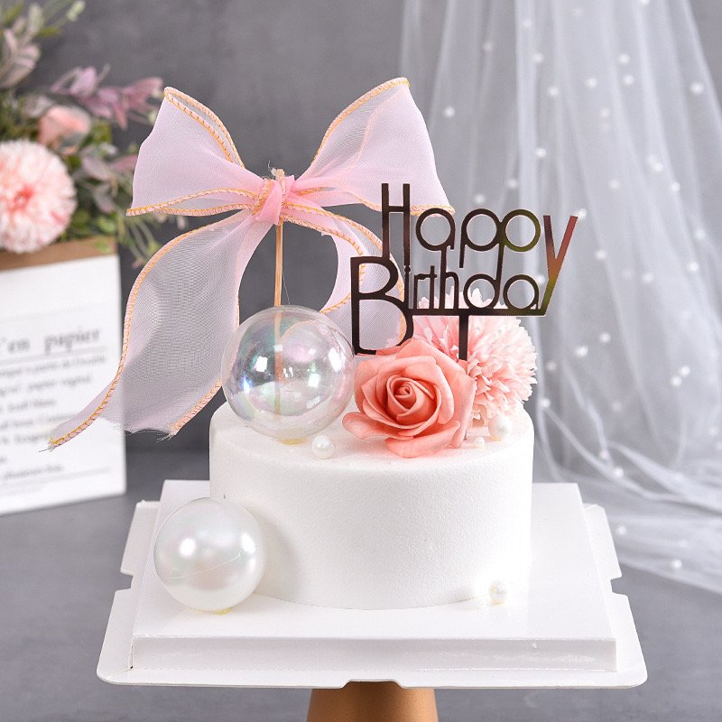 Plastic Transparent Ball silver White Pink for different size Beautiful Romantic Baked Cake And Birthday Cake Decoration