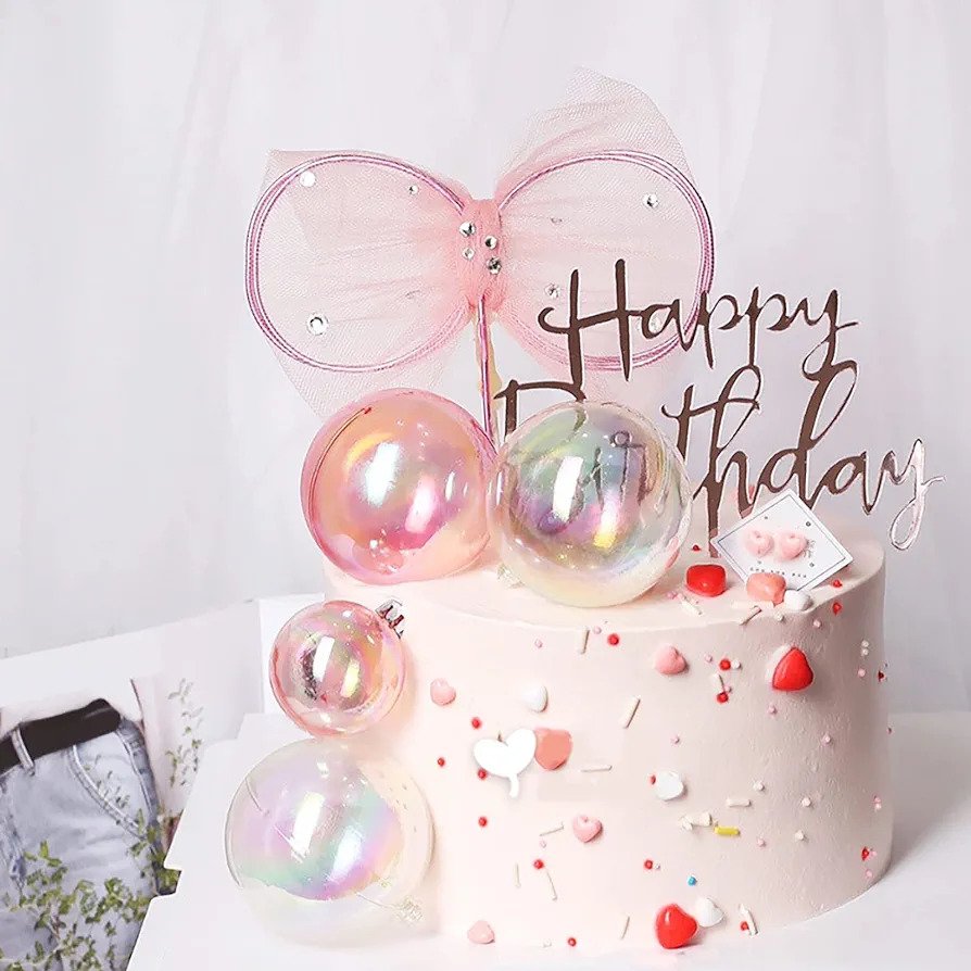 10Pcs Balls Cake Toppers Bubble Mini Ball Cake Decoration Pearl Insert Cupcake DIY Baking Accessories Cake Decorating Supplies