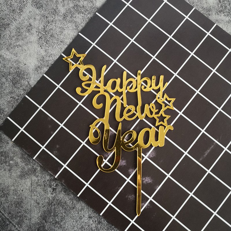 Gold Red Happy New Year Celebrate Cake Topper 2025 Merry Christmas Party Decoration Xmas Home Natal Cake Baking DIY Supplies