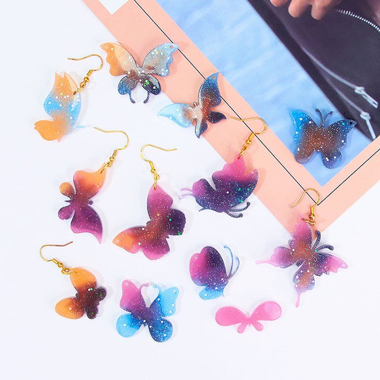 YS Butterfly Earrings Hairpin Silicone Mold Pendant Jewelry Keychain Necklace Charm Decorative Resin Mold Handmade Craftsmanship
