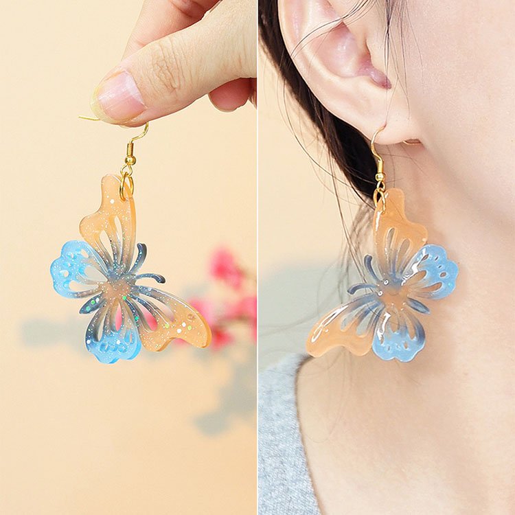 YS Butterfly Earrings Hairpin Silicone Mold Pendant Jewelry Keychain Necklace Charm Decorative Resin Mold Handmade Craftsmanship