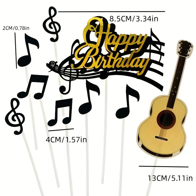 New arrival paper note music violin cake decoration set for music festival birthday cake