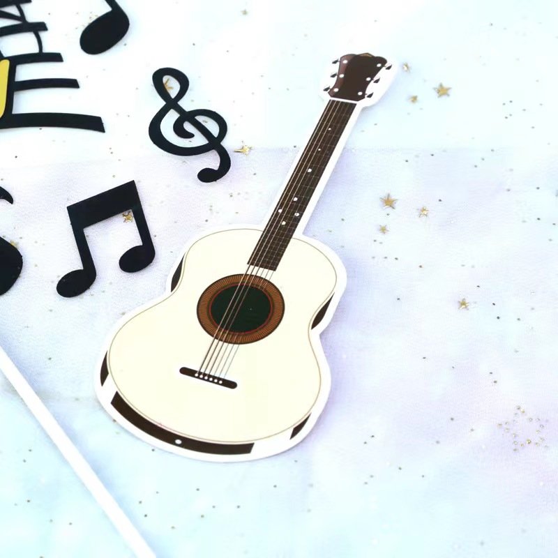 New arrival paper note music violin cake decoration set for music festival birthday cake