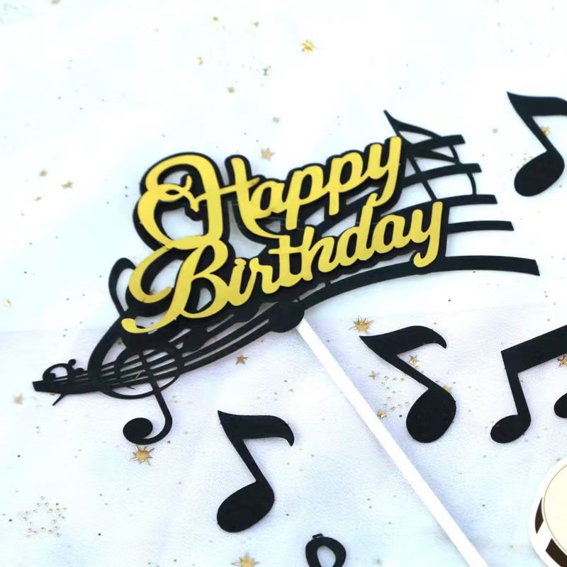 New arrival paper note music violin cake decoration set for music festival birthday cake