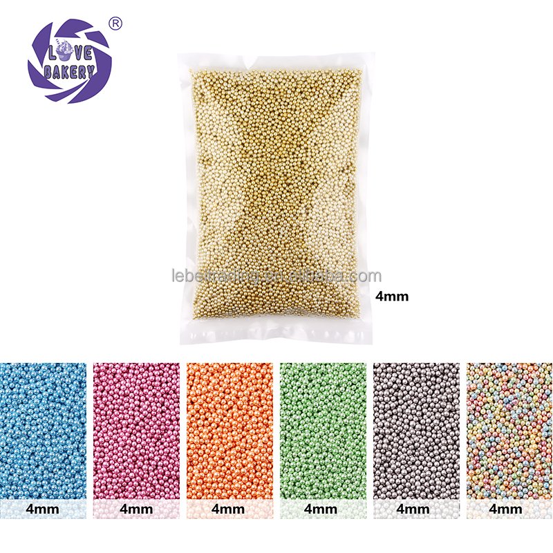 Edible Cake Beads Decorating Supplies Gold Sugar Rods Cake Sprinkles Edible Decorations Bakery Ingredients Wholesale for Gateau
