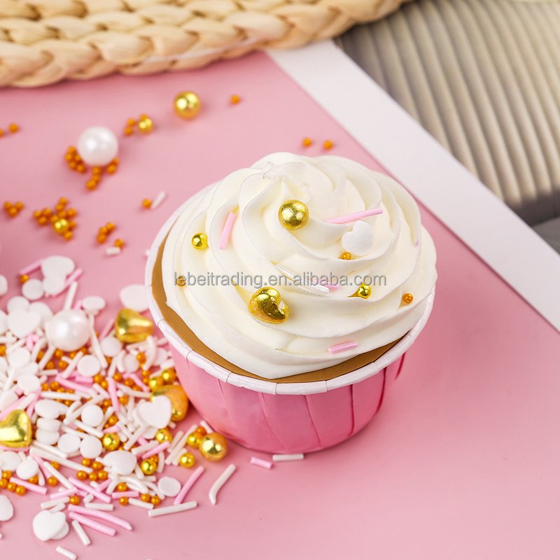 Edible Cake Beads Decorating Supplies Gold Sugar Rods Cake Sprinkles Edible Decorations Bakery Ingredients Wholesale for Gateau