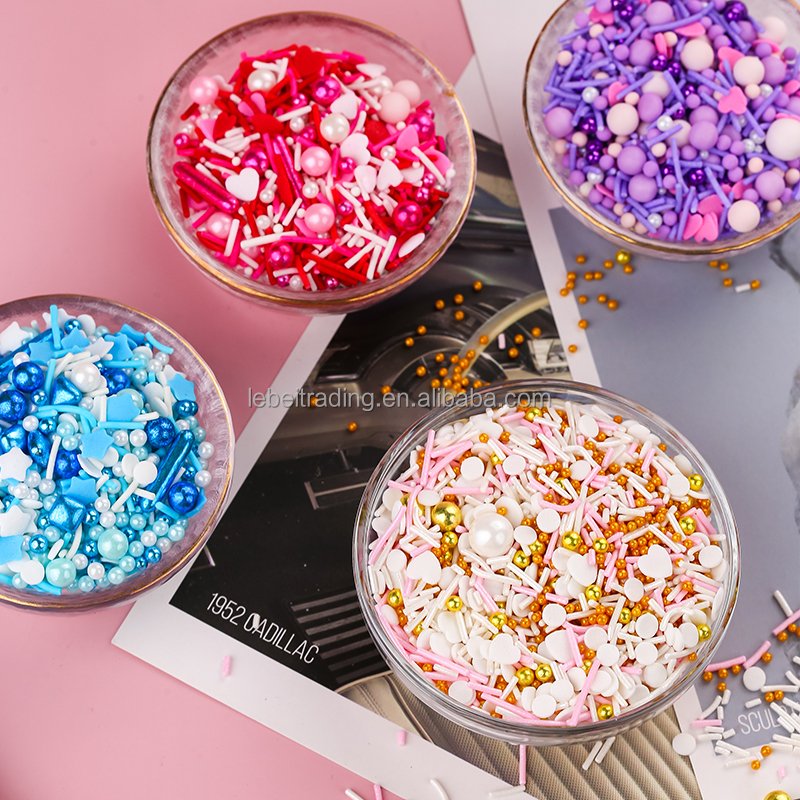 Edible Cake Beads Decorating Supplies Gold Sugar Rods Cake Sprinkles Edible Decorations Bakery Ingredients Wholesale for Gateau
