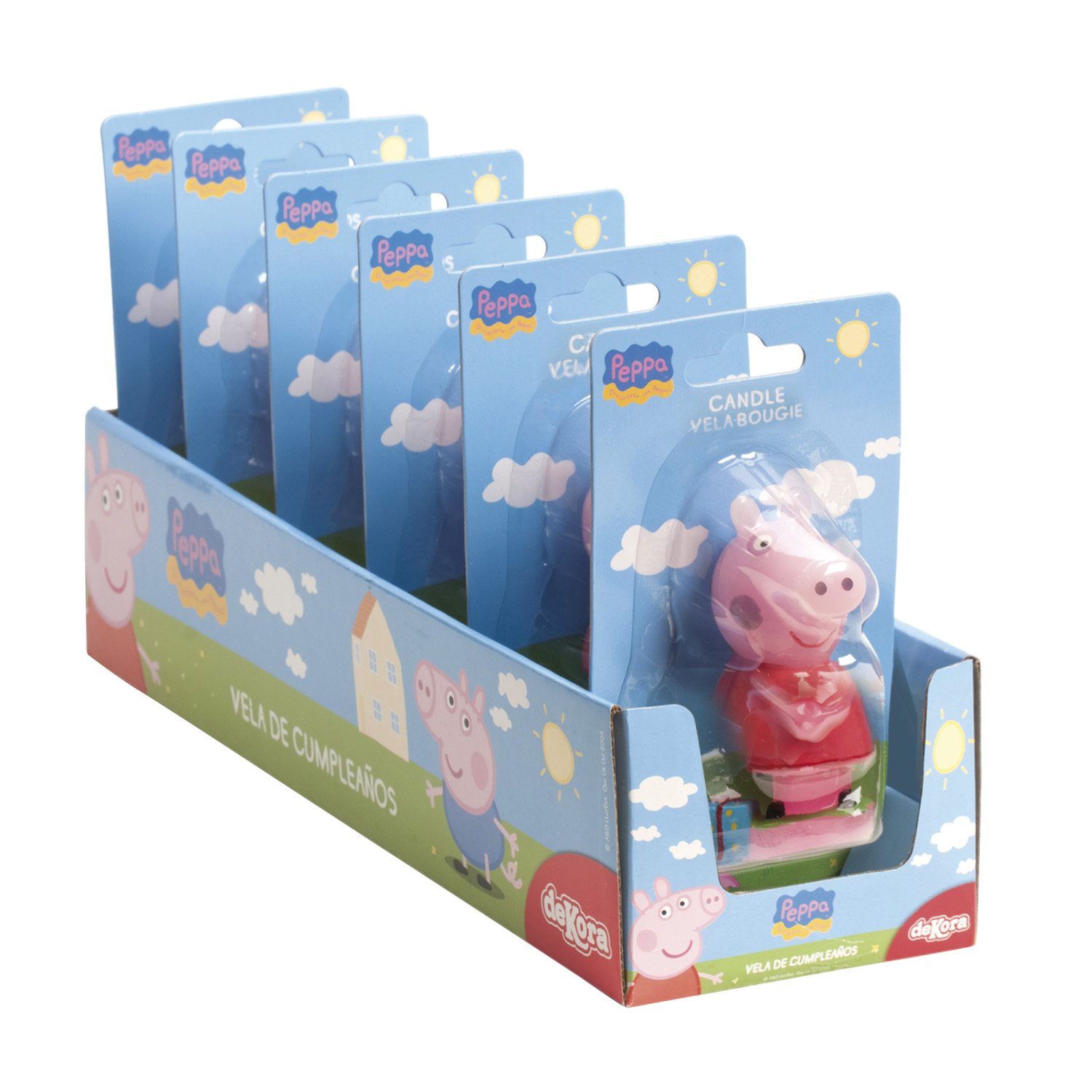 Dekora Brand Display 6 For Peppa Pig Birthday Candle 8Cm Fun Cake Decoration Toppers Cake Accessories Baking Decorating Supplies