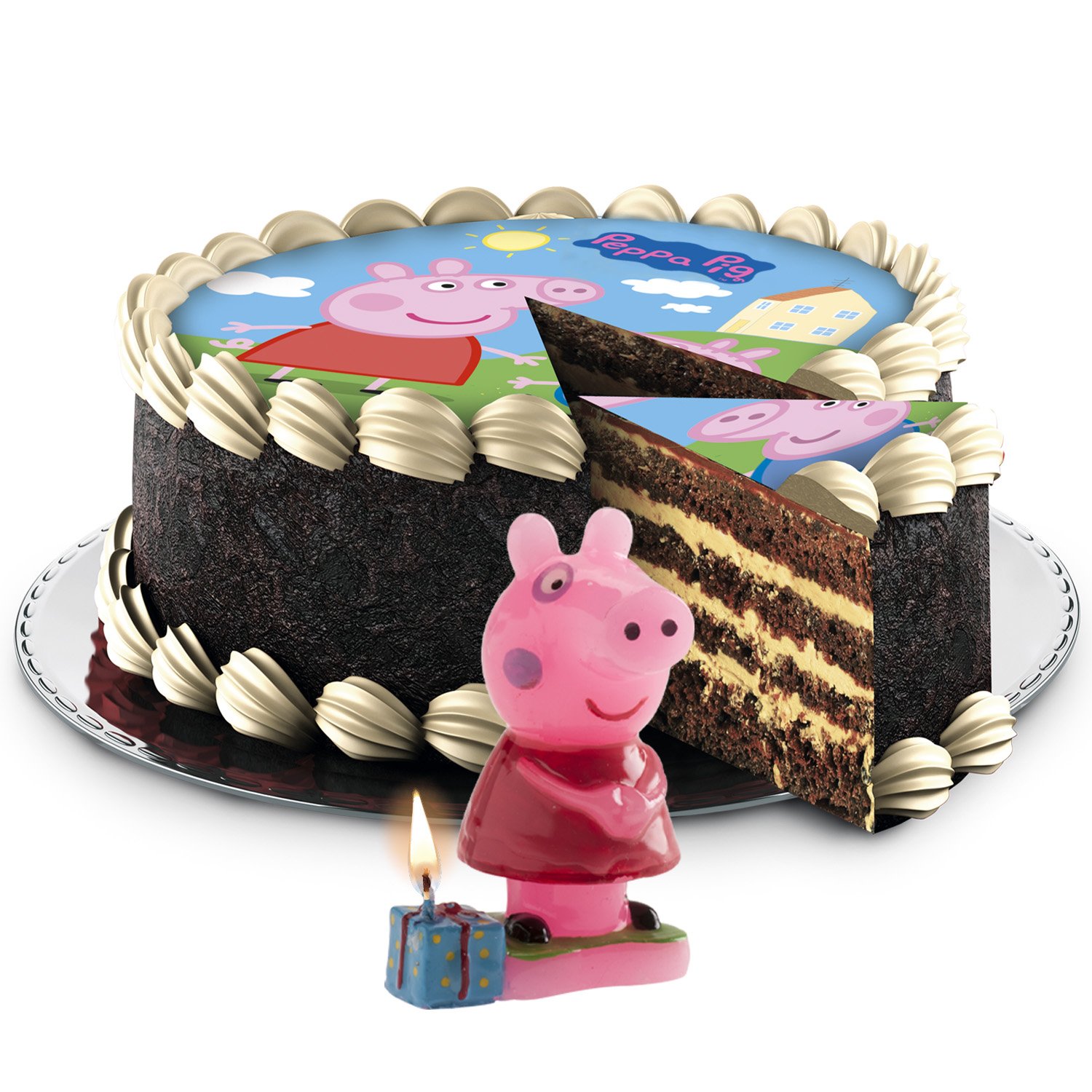 Dekora Brand Display 6 For Peppa Pig Birthday Candle 8Cm Fun Cake Decoration Toppers Cake Accessories Baking Decorating Supplies