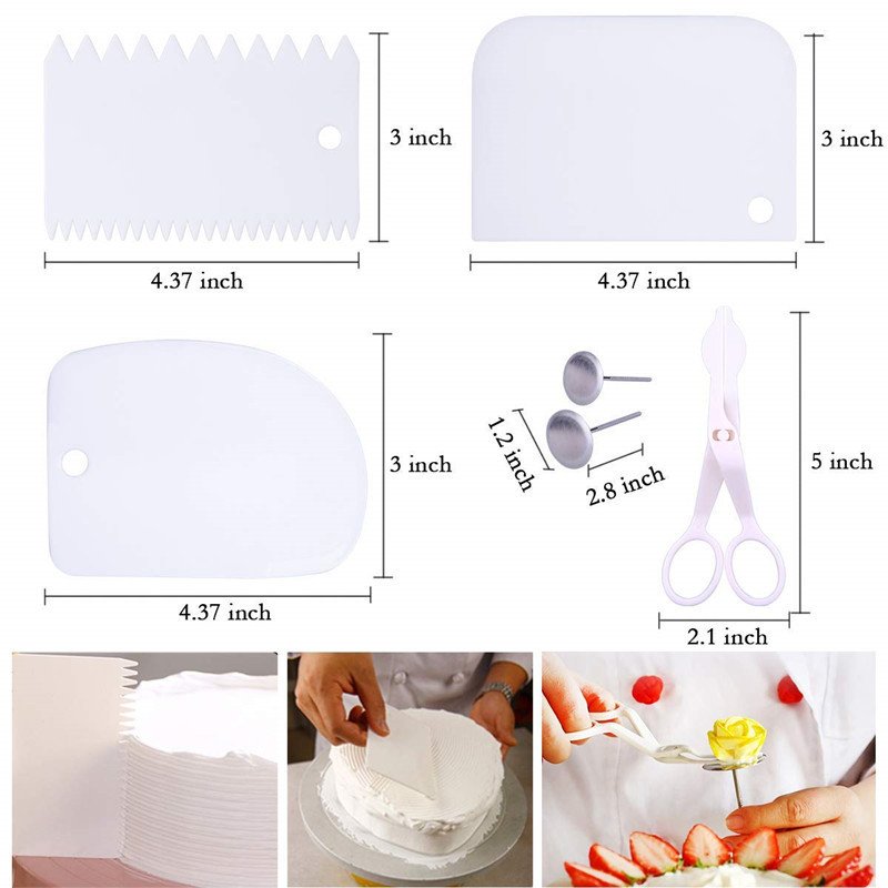 Hot sale 28cm plastic spatula kits supplies decorating cake tool set with cake turntable for cake decoration