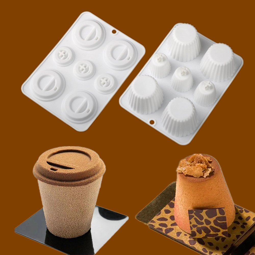 Early Riser Coffer Cup Styling Mousse Cake Silicone Mold Handmade Cake Decoration Baking Supplies Candle Soap Moulds