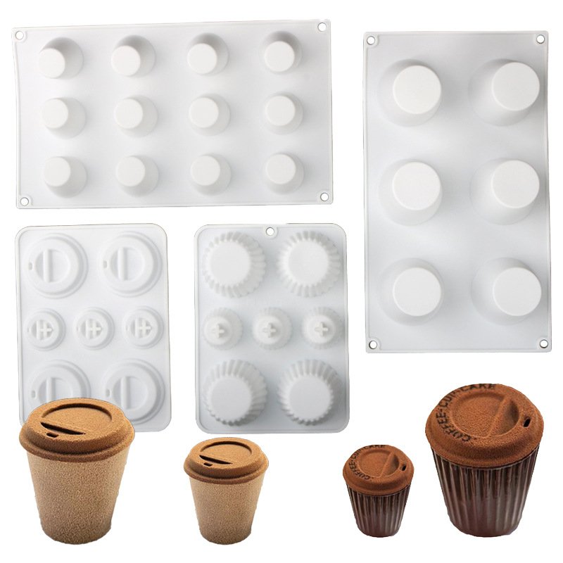 Early Riser Coffer Cup Styling Mousse Cake Silicone Mold Handmade Cake Decoration Baking Supplies Candle Soap Moulds