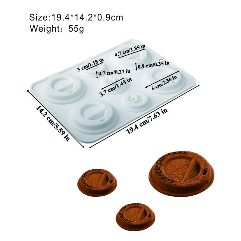Early Riser Coffer Cup Styling Mousse Cake Silicone Mold Handmade Cake Decoration Baking Supplies Candle Soap Moulds