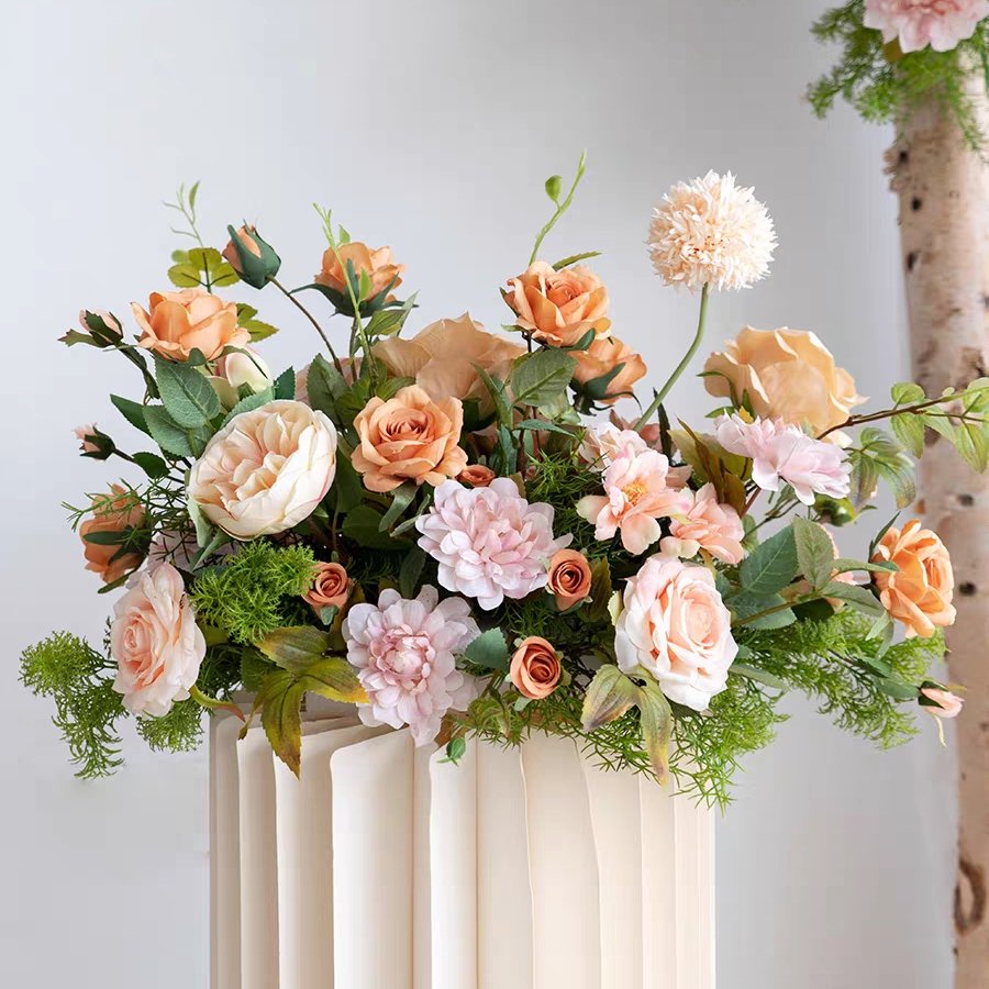 Event Design Party Rentals Boho Decor Home High Quality Brown Artificial Flower Arch Decorations for Wedding Event