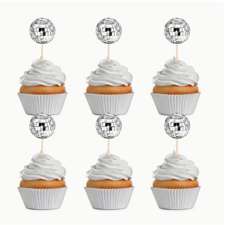Wooden Stick Disco Ball Wedding Showcase Party Cake Decoration Plugin Mirror Ball Decoration