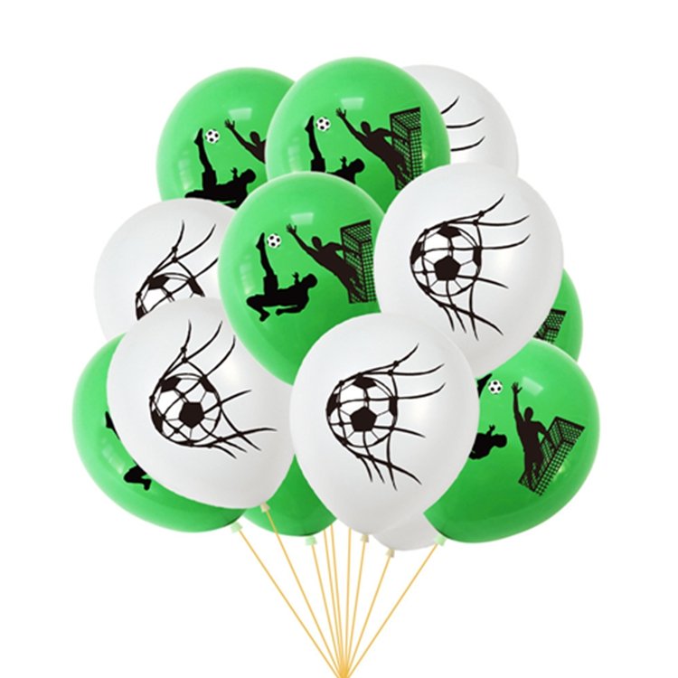 Sports Football Theme Latex Balloons Flag Bunting Cake Toppers Set 12 Inch Cartoon Soccer Boy Birthday Party Decorations X4117
