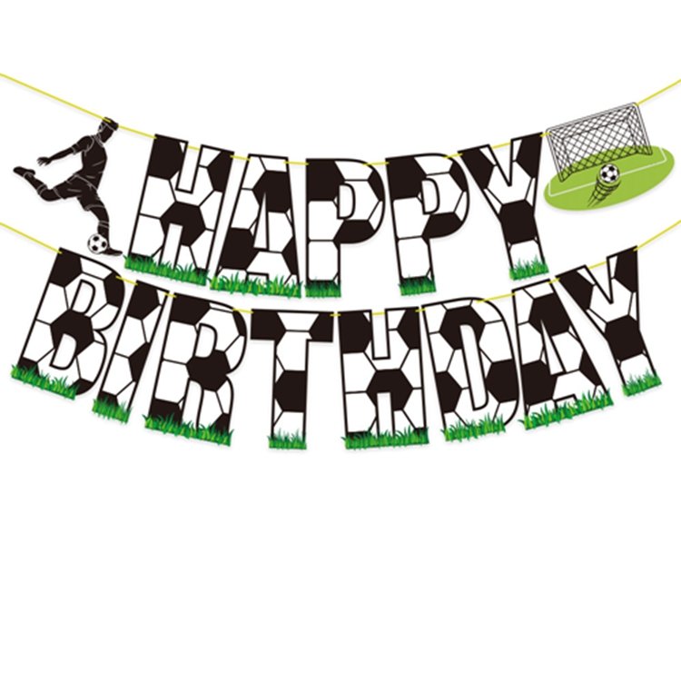 Sports Football Theme Latex Balloons Flag Bunting Cake Toppers Set 12 Inch Cartoon Soccer Boy Birthday Party Decorations X4117