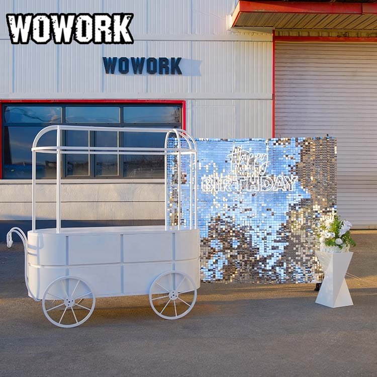 2024 WOWORK newest meatal wedding event birthday party supplies display dessert candy Carts for party decoration