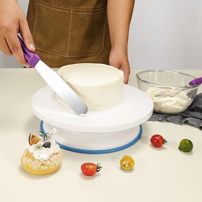 Custom Kitchen Decorating Cake Tools Rotating Revolving Kitchen Display Stand Plastic Cake Turntable