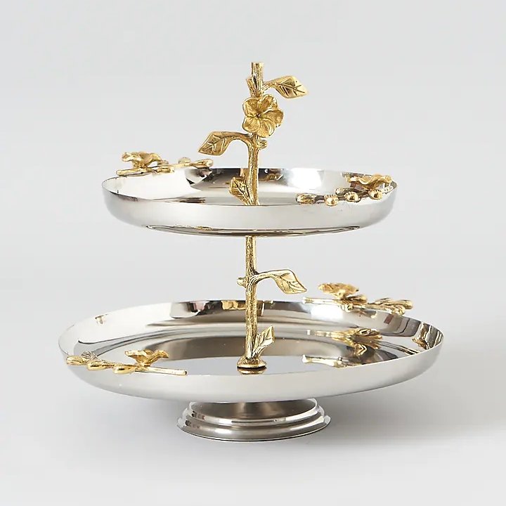 Serving Stand Stainless Steel Display Tray for Fruits Cookies Macarons Cakes Pastry Platter Appetizer