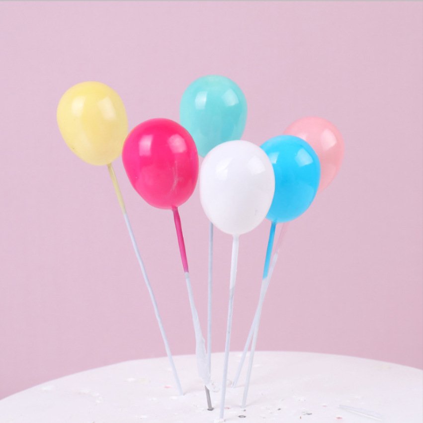 Colorful Mini Balloon cake Topper Birthday Cake Topper Sticks for birthday wedding party decoration