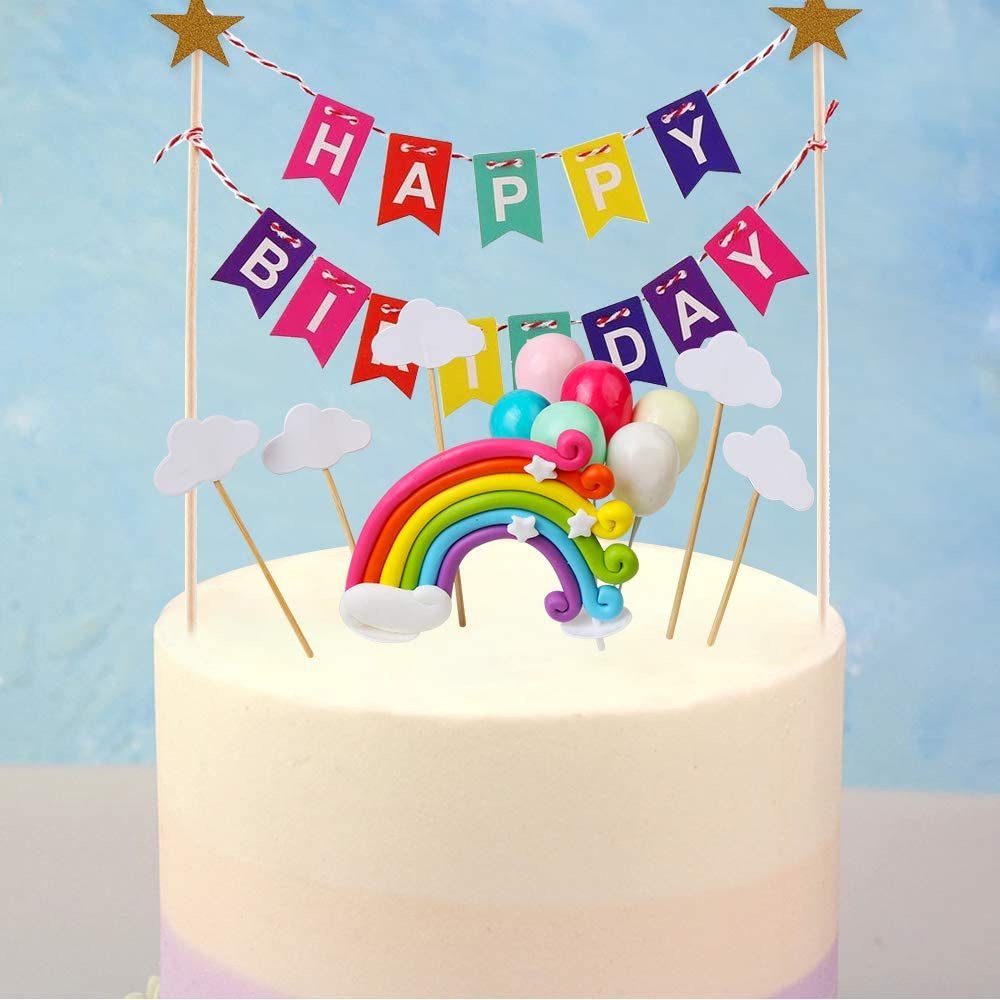 Colorful Mini Balloon cake Topper Birthday Cake Topper Sticks for birthday wedding party decoration