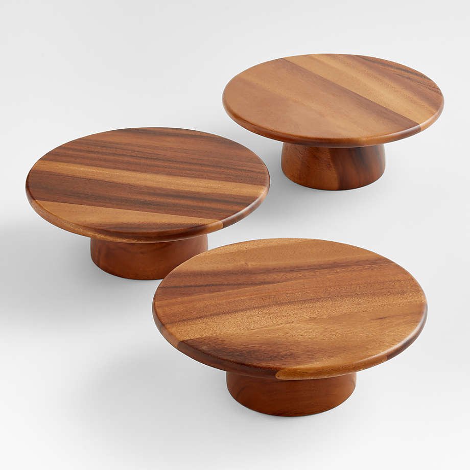 High Quality Wood Round Cake Platter Server Dessert Plate for Wedding Party Cake stand with Customized Quality