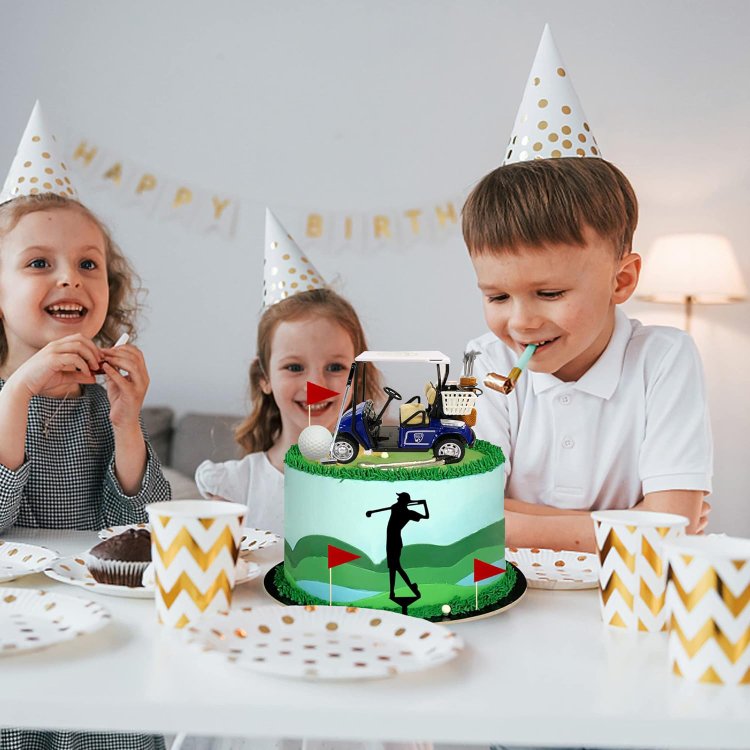 Golf Cake Decorations Heading for The Blue Cake Topper Birthday Decorations for Men Sport Golf Theme Party Supply