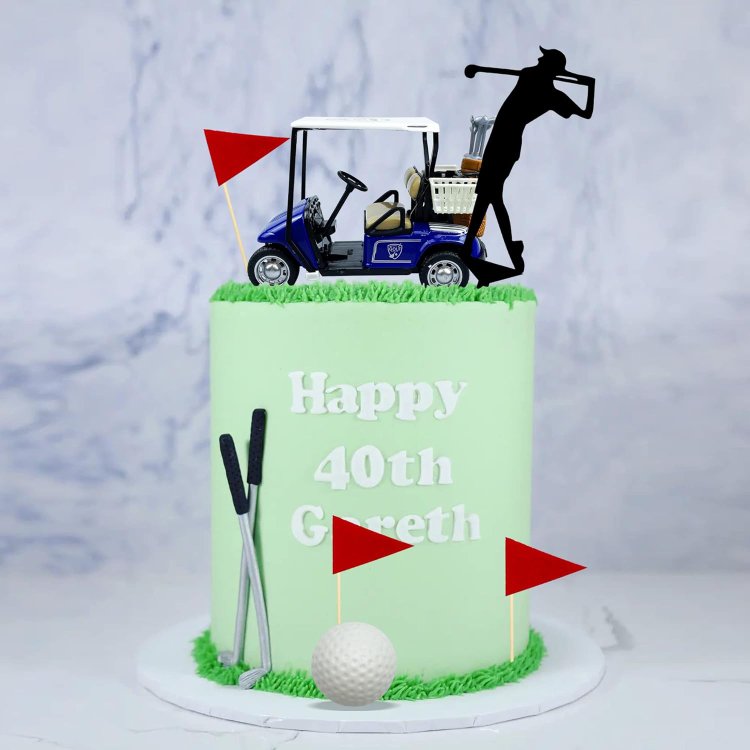 Golf Cake Decorations Heading for The Blue Cake Topper Birthday Decorations for Men Sport Golf Theme Party Supply