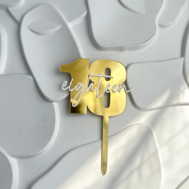 Happy Birthday Cake Topper Gold 18 40 50 60 Birthday Number Topper For Birthday Celebrations Anniversary Party Supplies