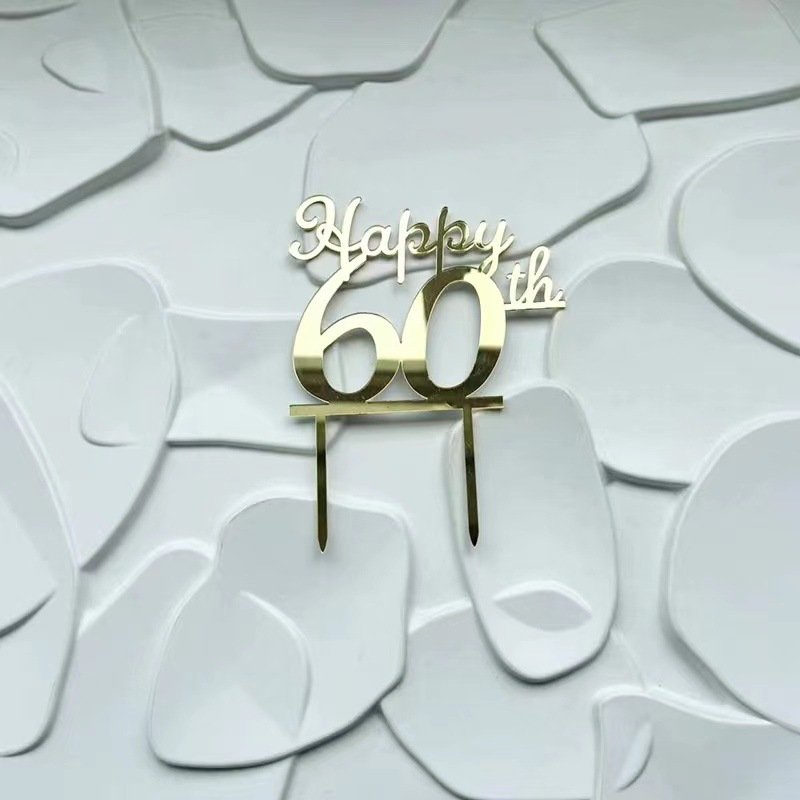 Happy Birthday Cake Topper Gold 18 40 50 60 Birthday Number Topper For Birthday Celebrations Anniversary Party Supplies