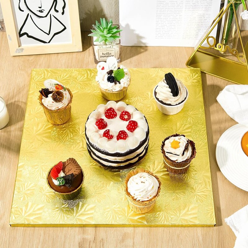 Rectangular Silver Gold Cake Board Rectangle Cake Drums Reusable for Parties and Bakery