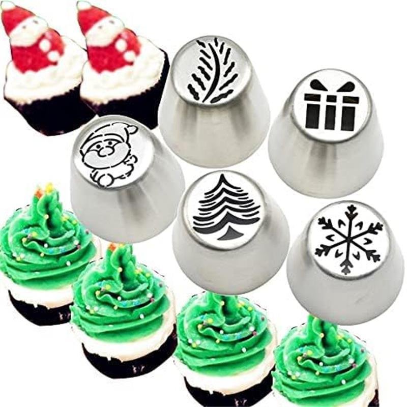 Christmas halloween diy stainless steel round flower cupcake cookie cake russian icing piping baking nozzle