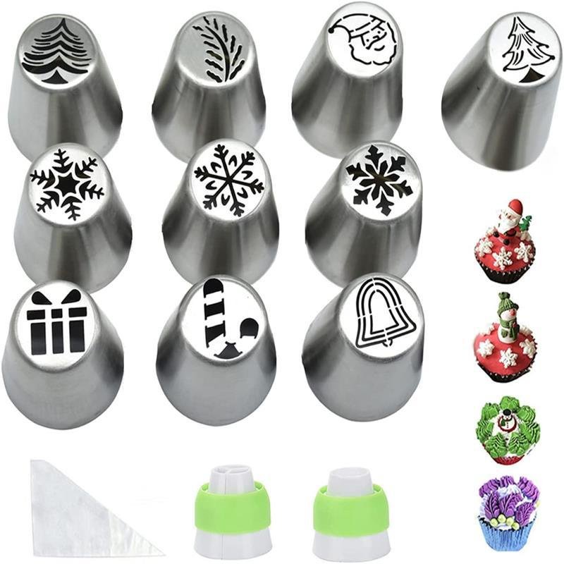 Christmas halloween diy stainless steel round flower cupcake cookie cake russian icing piping baking nozzle