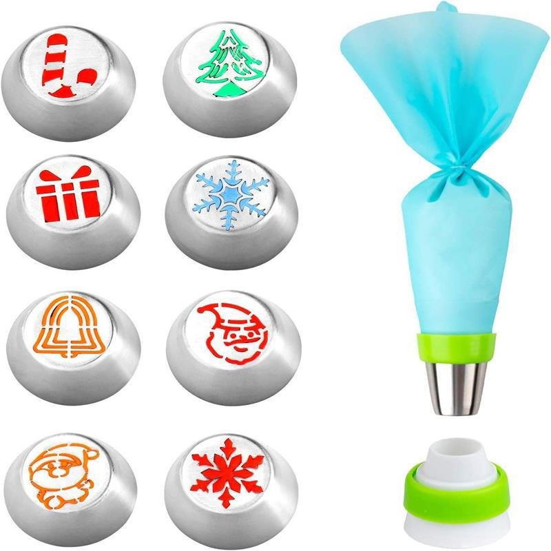 Christmas halloween diy stainless steel round flower cupcake cookie cake russian icing piping baking nozzle