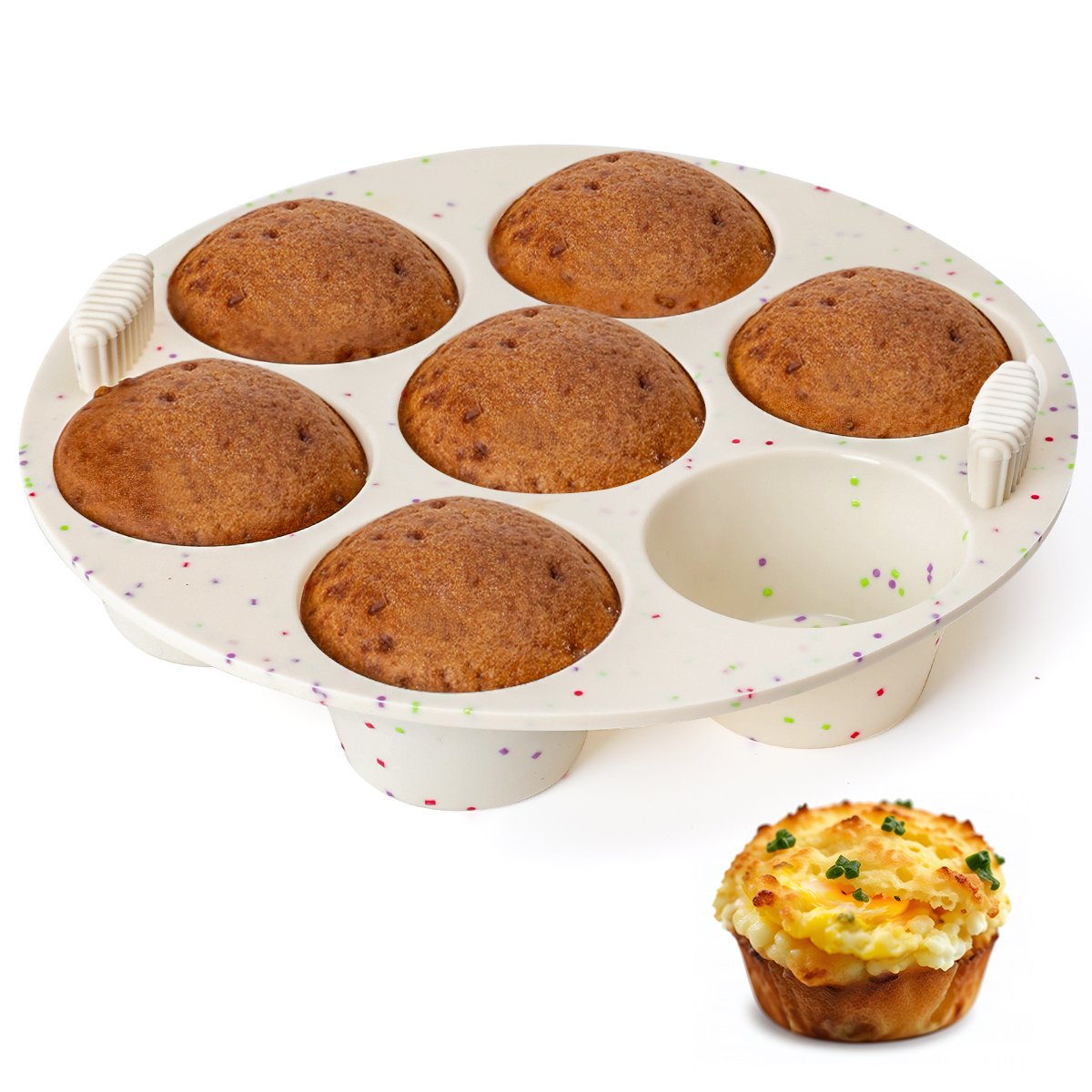 For air fryer thicken silicone 7 cups muffin pan easy release silicone muffin tray baking cake pan mold