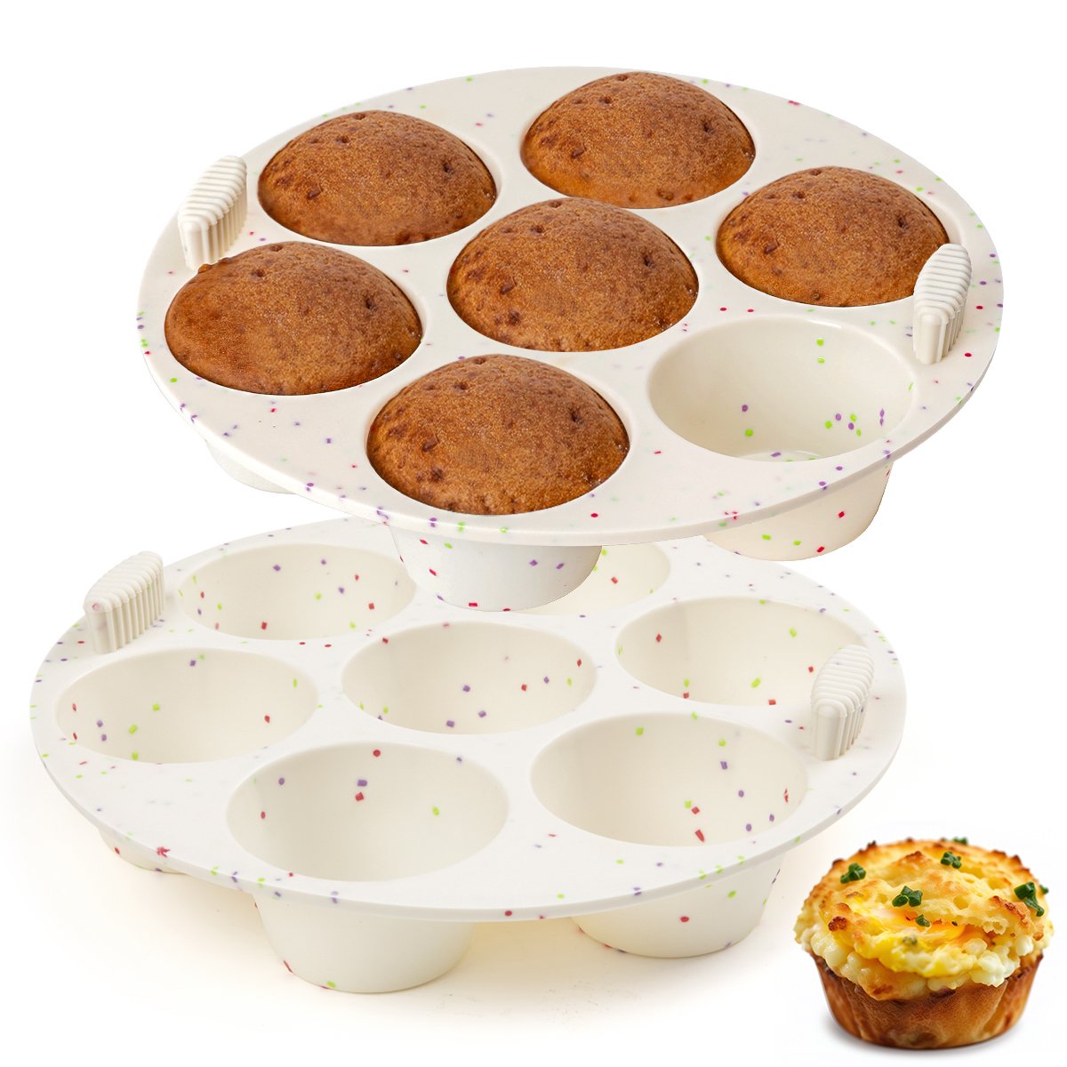 For air fryer thicken silicone 7 cups muffin pan easy release silicone muffin tray baking cake pan mold